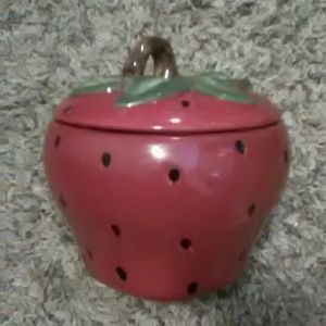 Medium strawberry cookie jar